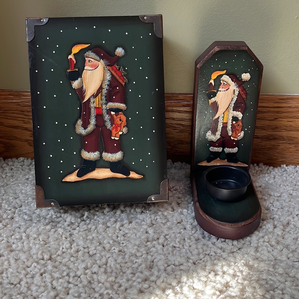 Crazy Mountain Wooden Candle Tea Light Holder and Hinged Box